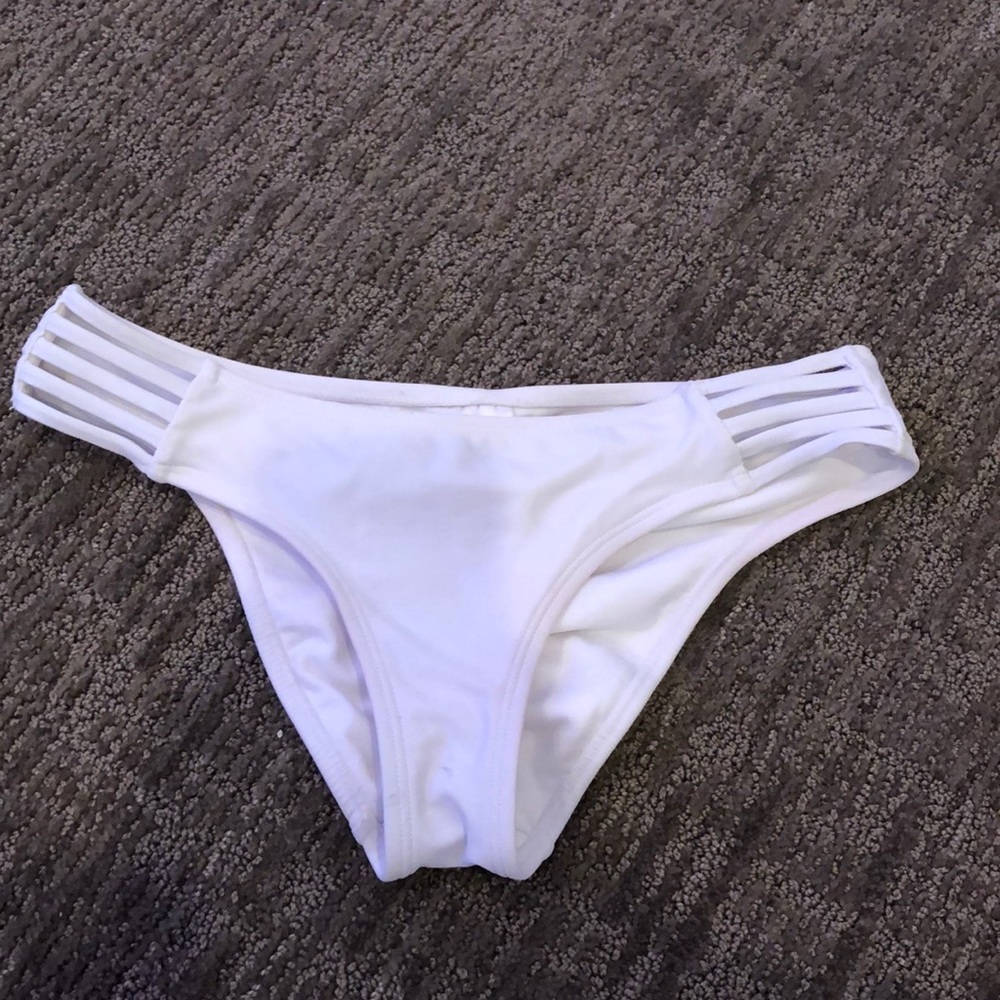 white bikini bottoms